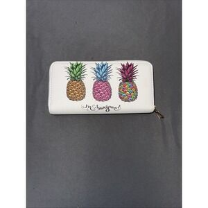 Pineapple Zip Around Wallet I'm Awesome with Wristlet